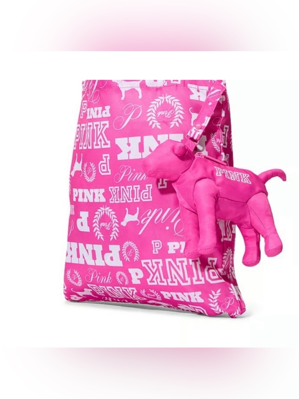 NWT Victoria's Secret Pink Dog Charm and Tote (whole folds up in to the dog)